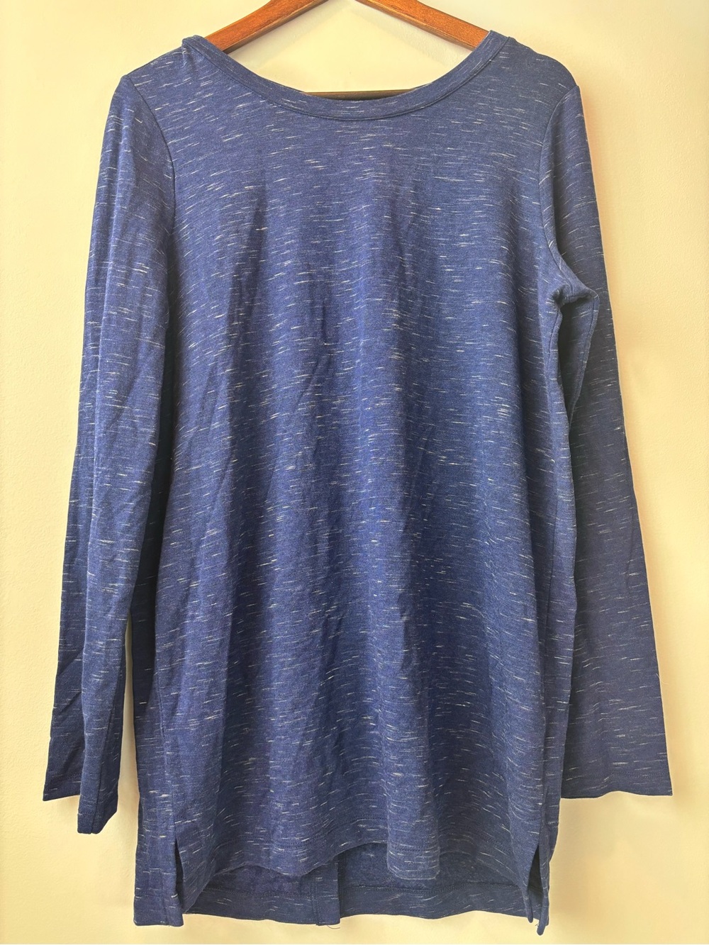 LOFT Outlet Women’s Blue Marled Long Sleeve Tunic Top – Size M – Back Zip